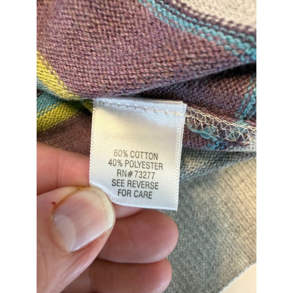 Sonoma Life + Style Womens Small Striped Knit Sweater Grey Purple Blue Green - Picture 5 of 7